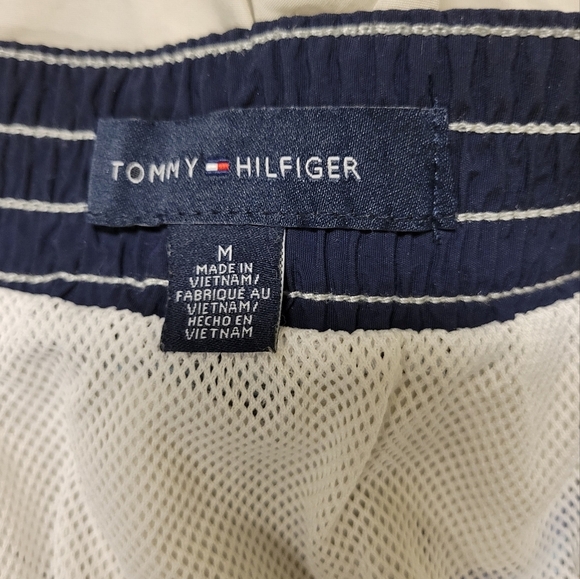 Tommy hilfiger men sharks fish print Blue Tan swim Trunk Swim shorts Size M - Picture 12 of 14
